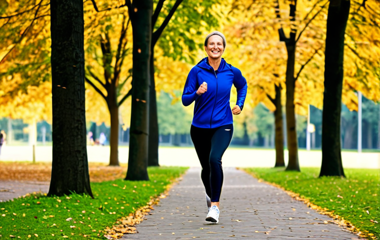 저탄수화물 다이어트와 항노화 효과 - Active Lifestyle**

"A vibrant, fully clothed woman in her 40s, wearing stylish athleisure wear, jog...