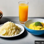 저탄수화물 다이어트 중 피해야 할 음식 - A vibrant, detailed still life of a German kitchen table featuring a variety of common carbohydrate-...